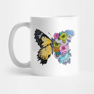 beautiful floral butterfly hand drown Mug